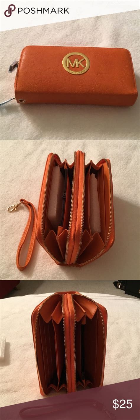 michael kors orange leather bag|michael kors orange wallet.